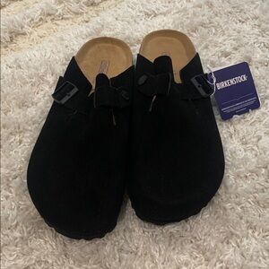 Birkenstock Boston Clogs Black 39 Woman’s Size 8 / 8.5 Soft Footbed